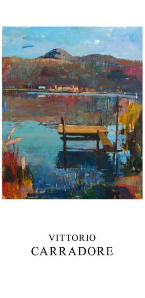 Il pontile sul lago Fimon, 2015 olio su tela 50x60