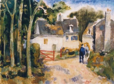 Incontro (Villaggio bretone), 1976 - olio su tela cm 80x60