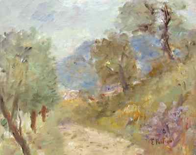 Paesaggio toscano, 1992 - olio su cartone telato 50x40