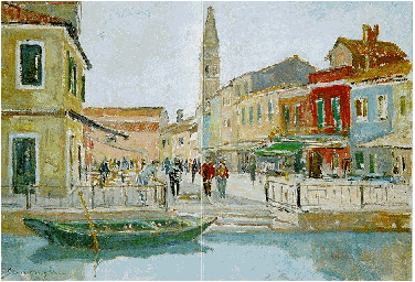 "Burano: piazza Galuppi", 1995